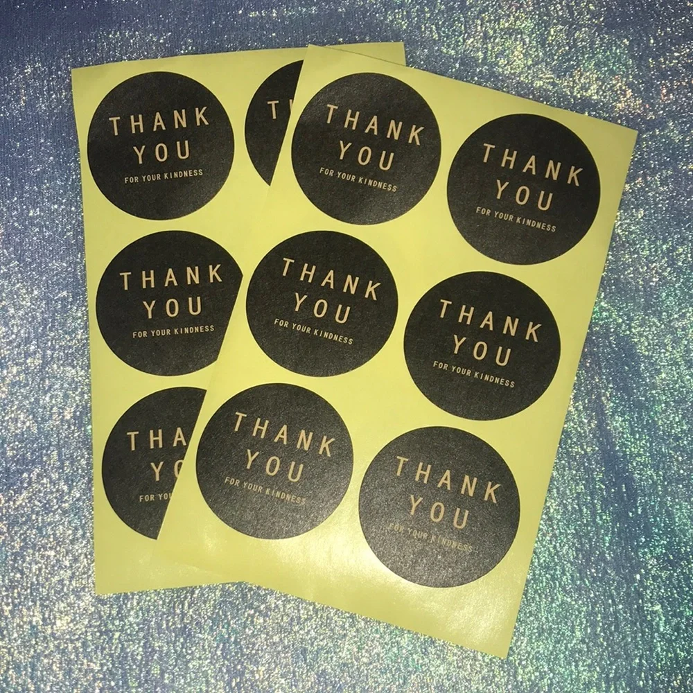6/$15 12pc “Thank You For Your Kindness” Sealing Label Stickers